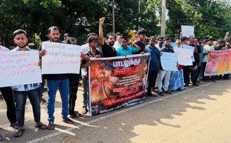 சொல்லிசைப் பாடகர் சங்கீதன் கைதுக்கு எதிர்ப்பு: கிளிநொச்சியில் மாபெரும் கவனீர்ப்புப் போராட்டம்